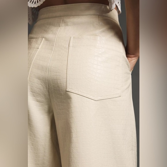 NWT Stella Nova Harpa Faux Leather Culotte Trousers Size L Wide Leg Cropped - Picture 6 of 6